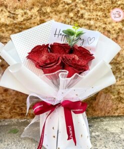 Bó hoa nhũ 5 bông nhiều màu