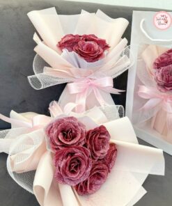 Bó hoa nhũ 5 bông nhiều màu