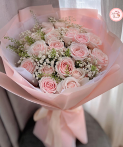Bó hoa tone hồng pastel lớn