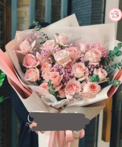Bó hoa tone hồng pastel lớn