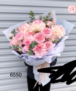 Bó hoa tone hồng pastel lớn