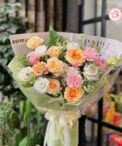 Bó hoa tone cam vàng mix