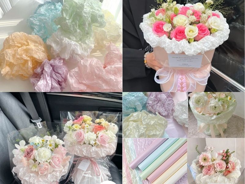 Giấy sáp nhún gói hoa