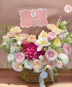 Tổng hợp mẫu giỏ hoa thiết kế mix