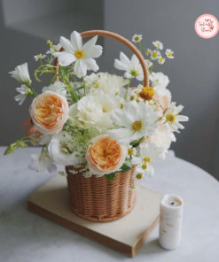 Tổng hợp mẫu giỏ hoa thiết kế mix