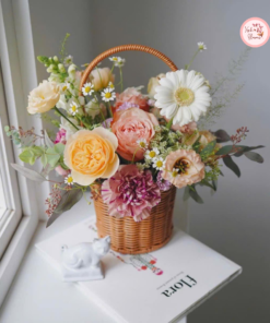 Tổng hợp mẫu giỏ hoa thiết kế mix