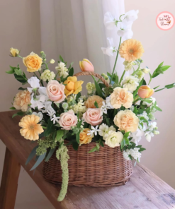 Tổng hợp mẫu giỏ hoa thiết kế mix