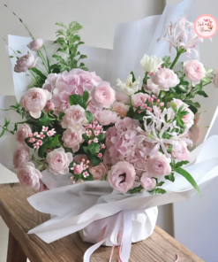 Tổng hợp mẫu giỏ hoa thiết kế tone tím