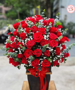 Tổng hợp mẫu giỏ hoa tone đỏ