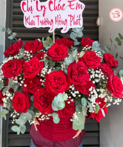 Tổng hợp mẫu giỏ hoa tone đỏ