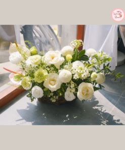 Tổng hợp mẫu giỏ hoa tone trắng