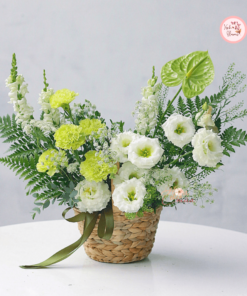 Tổng hợp mẫu giỏ hoa tone trắng