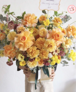 Tổng hợp mẫu giỏ hoa tone vàng