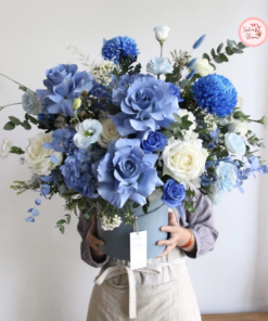 Tổng hợp mẫu giỏ hoa tone xanh dương