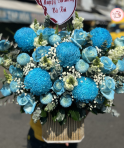 Tổng hợp mẫu giỏ hoa tone xanh dương