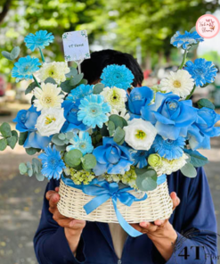 Tổng hợp mẫu giỏ hoa tone xanh dương