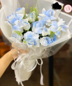 Bó hoa hồng tone xanh
