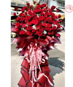 Tổng hợp kế hoa chúc mừng, hoa khai trương tone đỏ may mắn