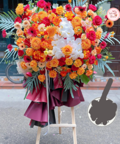 Tổng hợp kế hoa chúc mừng, hoa khai trương tone đỏ may mắn