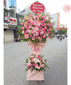 Tổng hợp kế hoa chúc mừng, hoa khai trương tone hồng dịu dàng