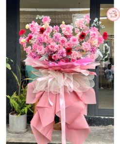 Tổng hợp kế hoa chúc mừng, hoa khai trương tone hồng dịu dàng