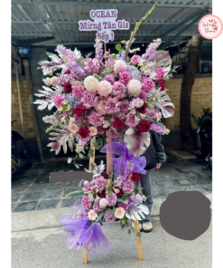 Tổng hợp kế hoa chúc mừng, hoa khai trương tone tím