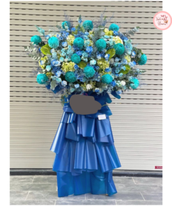 Tổng hợp kế hoa chúc mừng, hoa khai trương tone xanh dương