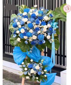 Tổng hợp kế hoa chúc mừng, hoa khai trương tone xanh dương