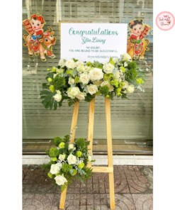 Tổng hợp kế hoa chúc mừng, hoa khai trương tone xanh lá