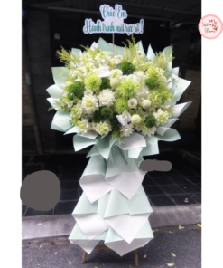 Tổng hợp kế hoa chúc mừng, hoa khai trương tone xanh lá