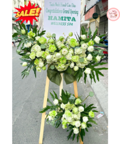 Tổng hợp kế hoa chúc mừng, hoa khai trương tone xanh lá