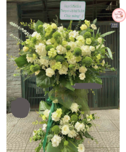 Tổng hợp kế hoa chúc mừng, hoa khai trương tone xanh lá