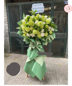 Tổng hợp kế hoa chúc mừng, hoa khai trương tone xanh lá