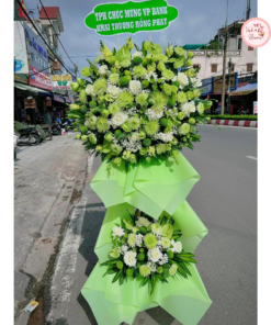 Tổng hợp kế hoa chúc mừng, hoa khai trương tone xanh lá