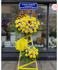 Tổng hợp kế hoa chúc mừng, hoa khai trương tone vàng