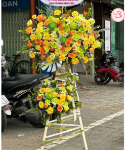 Tổng hợp kế hoa chúc mừng, hoa khai trương tone vàng