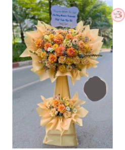 Tổng hợp kế hoa chúc mừng, hoa khai trương tone vàng