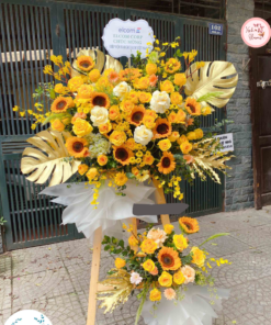 Tổng hợp kế hoa chúc mừng, hoa khai trương tone vàng