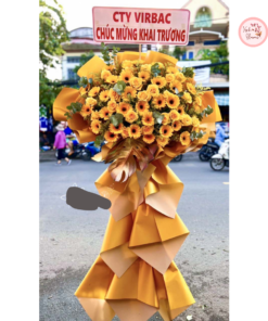 Tổng hợp kế hoa chúc mừng, hoa khai trương tone vàng