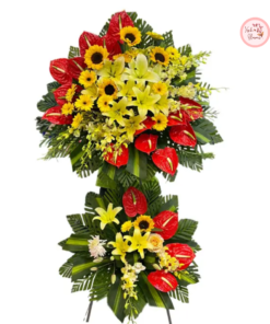 Tổng hợp kế hoa chúc mừng, hoa khai trương tone vàng